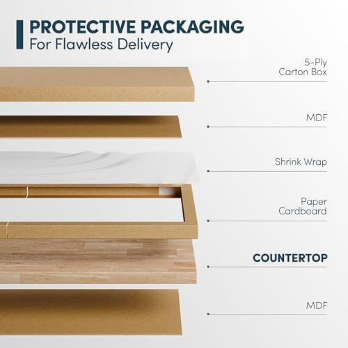 36''L x 25''W x 1.5''Th Acacia Solid Wood Butcher Block Countertop