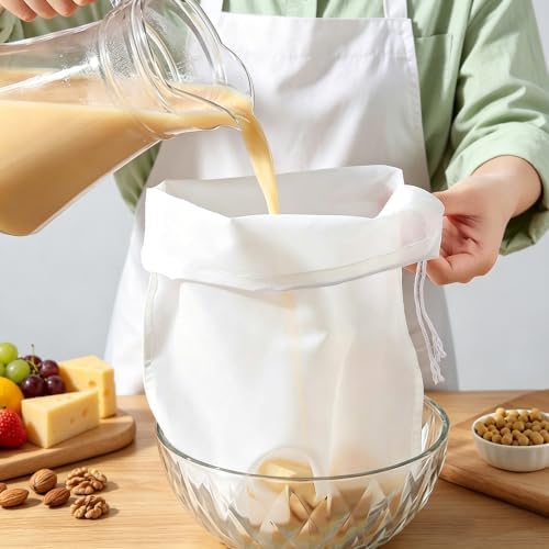 Reusable Fine Mesh Strainer Bag | 6PCS Nylon Filter Bags for Nut Milk