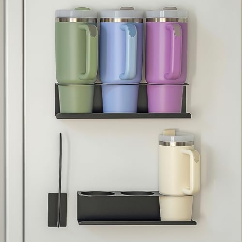 3 Pack Magnetic Cup Holder for Fridge, Water Bottle Tumbler Organizer