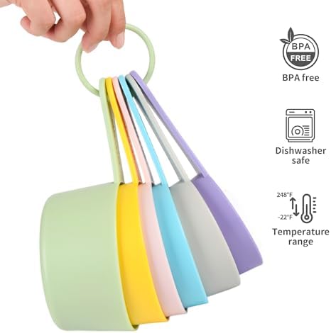 Measuring Cups Set 6, Colorful Plastic Measuring Cup Set, Big Size