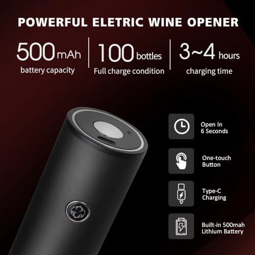 Electric Wine Opener Rechargeable, Automatic Wine Bottle Opener Gift