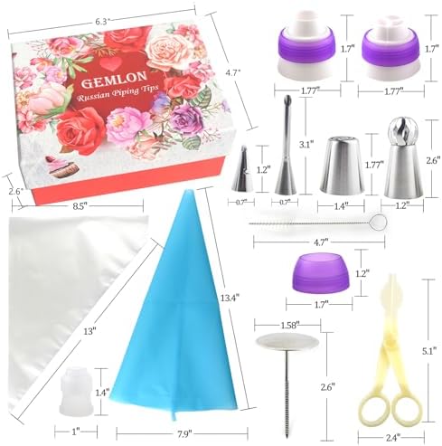 Russian Flower Piping Tips Set, 88-Piece