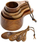 Wooden Measuring Cups and Spoons Set - Eco-Friendly Solid Acacia Wood