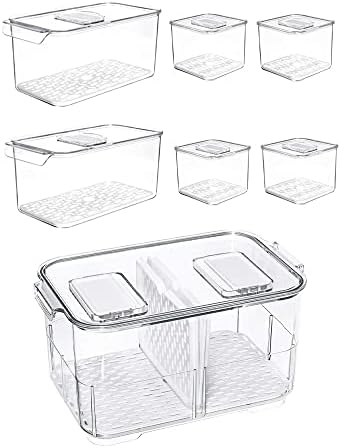 SANNO Produce Saver Containers for Refrigerator, Containers Produce