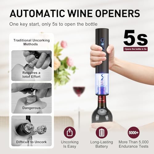 Electric Wine Opener, Rechargeable Cordless Wine Accessories