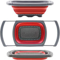 Collapsible Colander, Red Food Strainer Over the Sink Colanders