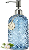 JASAI 18Oz Gem Patterned Glass Soap Dispenser