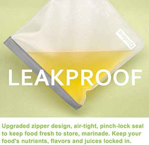 Qinline Reusable Food Storage Bags - 24 Pack Freezer Bag, Reusable