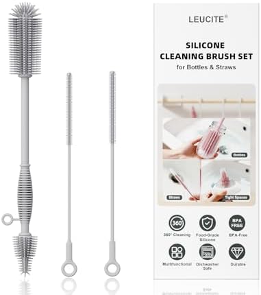 Silicone Cleaning Brush Kit,Water Bottle and Straw Cleaner Brush Set