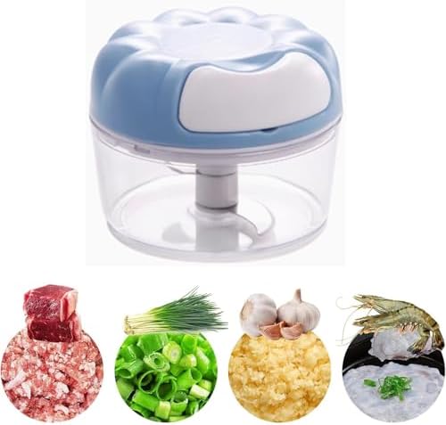 Mini Garlic Mincer Onion Cutter, Hand Pull String Manual Food