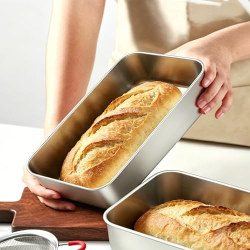 LANIAKEA 12PCS Stainless Steel Loaf Pan 9x6 inch Loaf Pan for Baking