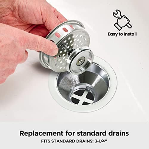 Highcraft 97343 Sink Basket Strainer Replacement, 3-1/4 Inch