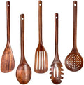 5-Piece Natural Teak Wood Kitchen Utensil Set