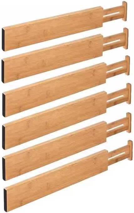 Bamboo Drawer Dividers – Adjustable Expandable Drawer Organizer