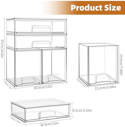 4 Pack Stackable Baby Bottle Storage Drawers