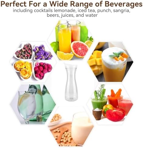 2PCS 20oz Water Carafe, Clear Acrylic Water Drink Pitcher Milk
