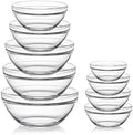 Sweejar Glass Mixing Bowls Set(set of 9),Nesting Bowls for Space