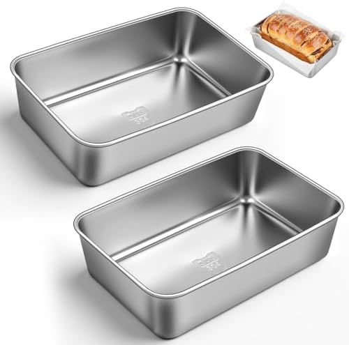 304 Stainless Steel Loaf Pan for Baking Bread, 9 x 5 Inch Loaf Pan