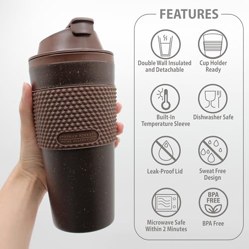 16 oz Coffee Tumbler Set (2 Pack) – Insulated Double Wall Travel Mug