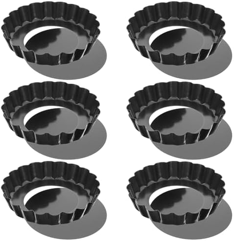 PRETYZOOM Mini Tart Pans with Removable Bottom 3.85 Inch Carbon Steel