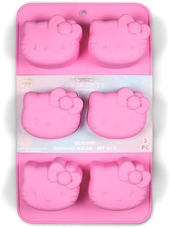 Handstand Kitchen Hello Kitty Cupcake Pan Set, Kitty Face Shape
