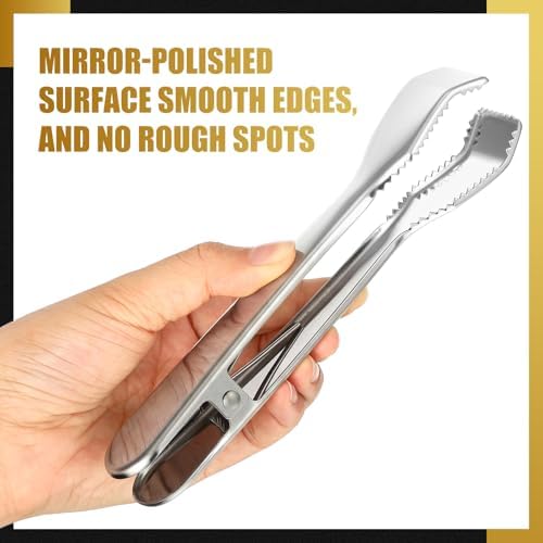 Ice Tongs for Ice Bucket 6.7'' Silver Stainless Steel Bucket Tong