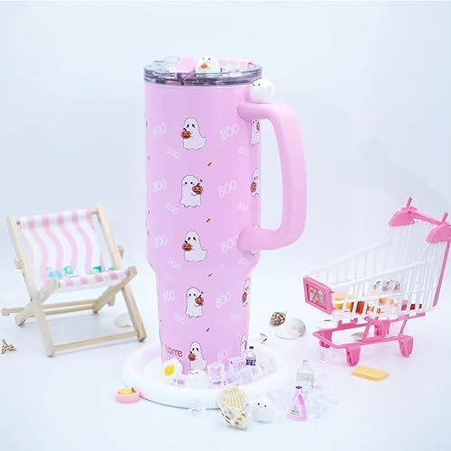 YOME 40 oz Halloween Tumbler with Handle and Flip Straw for Women