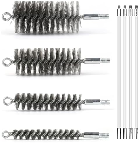 50 Inch Pipe Cleaning Brush Set with Stainless Steel Bristles