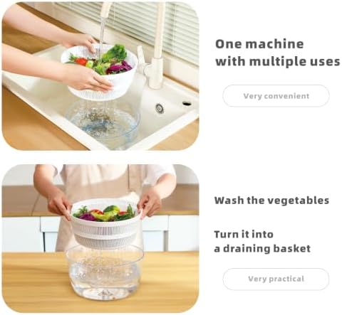 Electric Salad Spinner 4 QT, Lettuce Spinner, USB-C, Dry Greens in Seconds