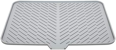 Luxet Silicone Dish Drying Mat with Built-in Drain Lip - Hygienic