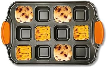 Brownie Pan with Dividers, 12 Cavity Square Cake Pan with Handle