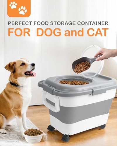 Dog Food Storage Container, Collapsible Dog Food Container with
