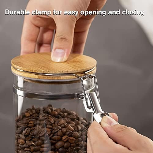 Yangbaga Coffee Container with Shelf, 2P 45OZ Glass Airtight Coffee