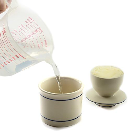 Norpro Glazed Stoneware Butter Keeper,White