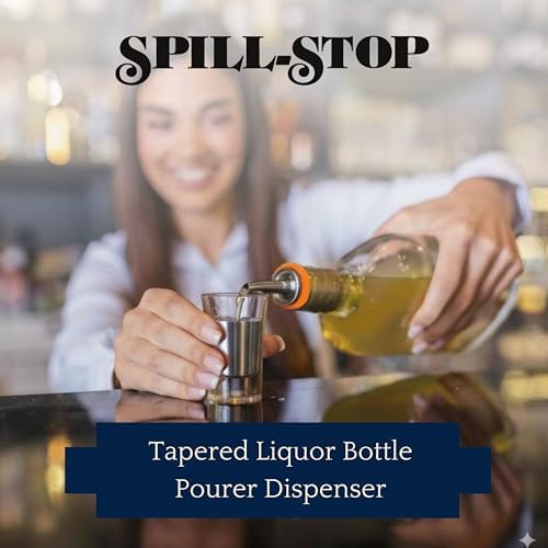 Spill-Stop 285-60 Metal Liquor Bottle Pourer, 1.75 L Wide Neck