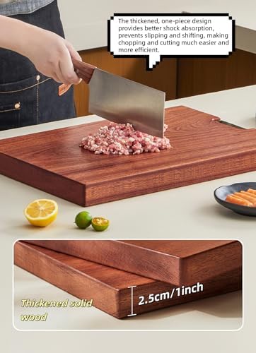 Ebony Wood Cutting Board with Handles, Double-Sided