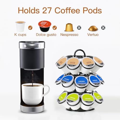 Rotating Coffee Pod Holder for Keurig Pods, Black