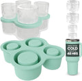 4-Ring Silicone Ice Cube Tray for Stanley Cup with Lid and Metal