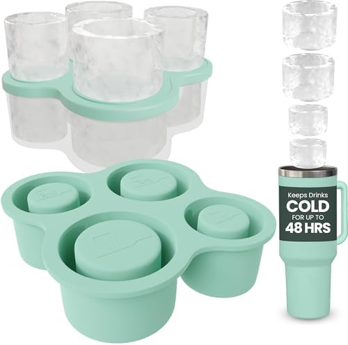4-Ring Silicone Ice Cube Tray for Stanley Cup with Lid and Metal