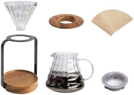 Borosilicate Glass Pour Over Coffee Set, 20oz Carafe