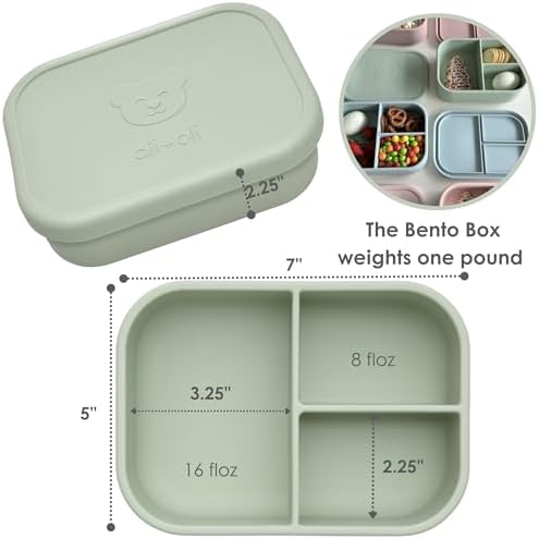 Ali+Oli Silicone Bento Box for Kids, Toddler