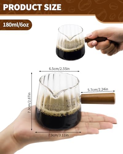 2Pcs 6oz Espresso Cups, V-Spout Espresso Shot Cups, Espresso