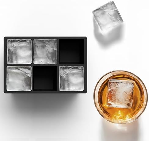 Silicone Ice Cube Trays, 2 Inch Square Ice Molds & Sphere Combo, BPA
