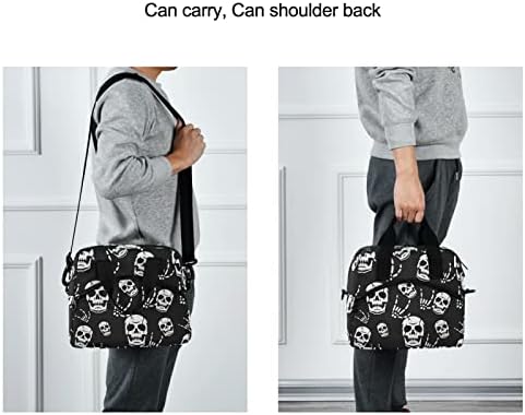 Gothic Skeleton Insulated Lunch Bag Reusable Lunch Tote Bag Cooler Bag