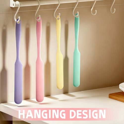 8 Pack Silicone Jar Spatula Set – Long Handle Small Skinny Spatulas