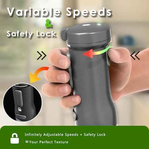 5-in-1 Cordless Immersion Blender with Rechargeable Handheld Battery