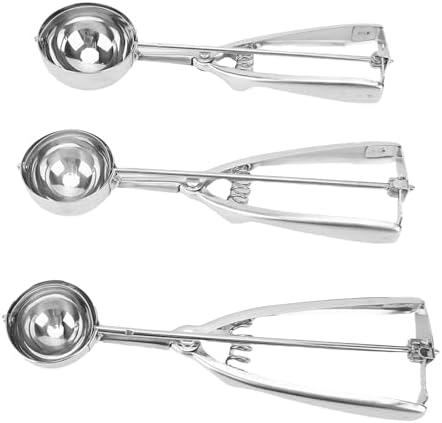 Rengue Cookie Scoop Set 3 Sizes, 304 Stainless Steel Ice Cream Scoop