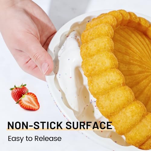 Vinino 8 Inch Charlotte Cake Pan with Reinforced Frame, Silicone Cake