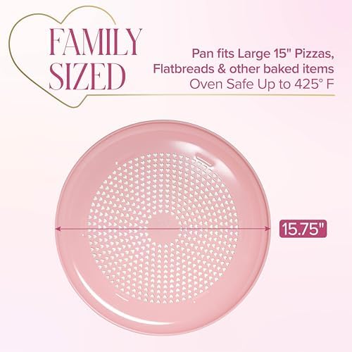 Paris Hilton Pizza Crisper with Heart Cut Outs, Heavy Duty Carbon