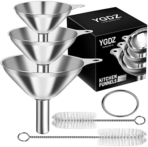Kitchen Funnels for Filling Bottles, YGDZ 3pcs Small/Medium/Large Food